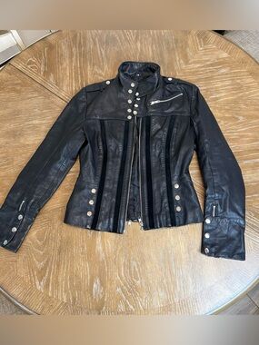Carrie Hoxton London Black Leather biker Style Women's Jacket